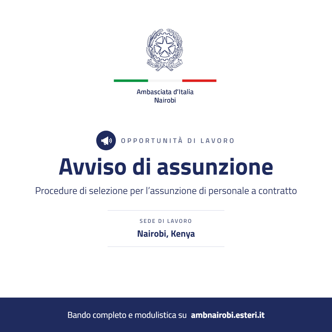 Avviso di assunzione 1x